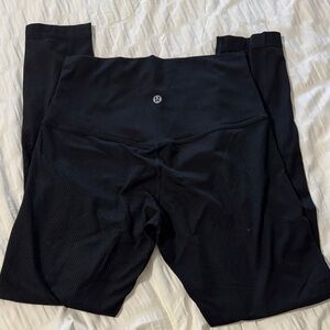 lululemon athletica Black Leggings ribbed 25”